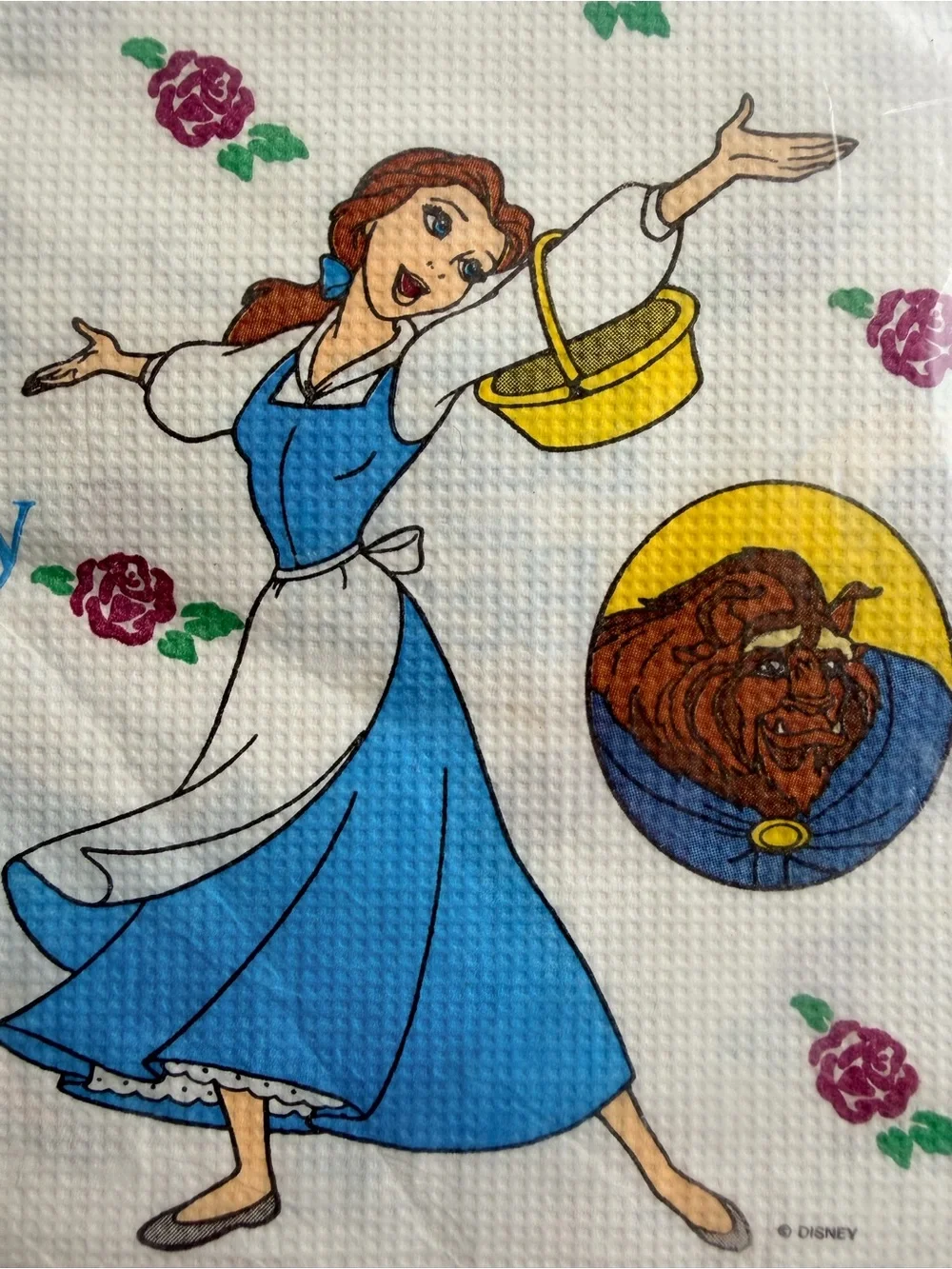 Vintage Disney Beauty & Beast Table Cover Sealed 1990s Rare
